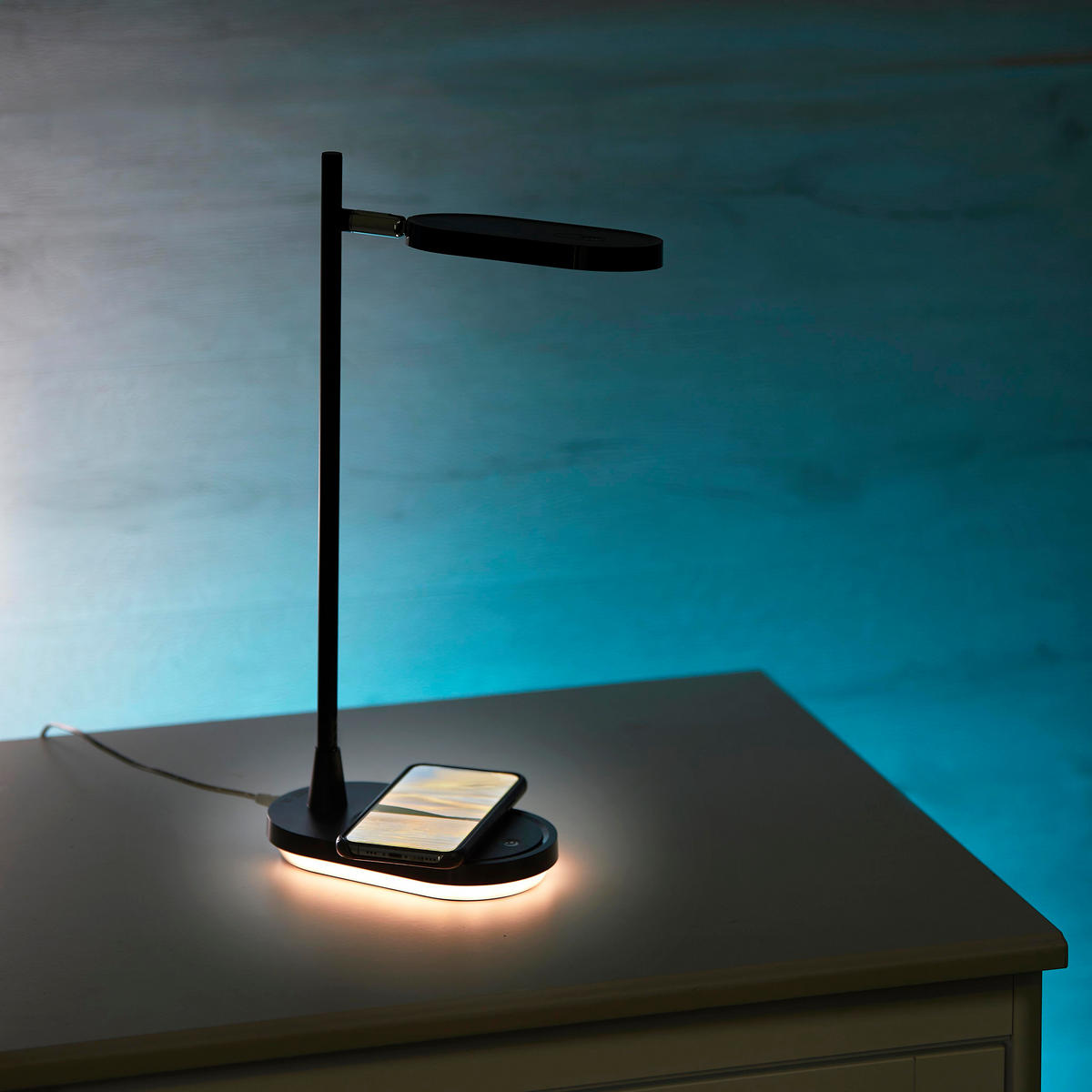 LED-SCHREIBTISCHLAMPE - dimmbar mit Wireless Charging und einstellbarer Farbtemperatur in Schwarz - Schwarz, Kunststoff (17.7/10.2/40.4cm) - Northpoint
