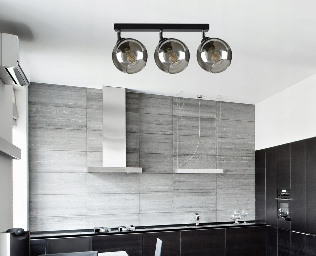 DECKENLEUCHTE HAGEN - Schwarz, Glas/Metall (15/60/21cm) - kiki design