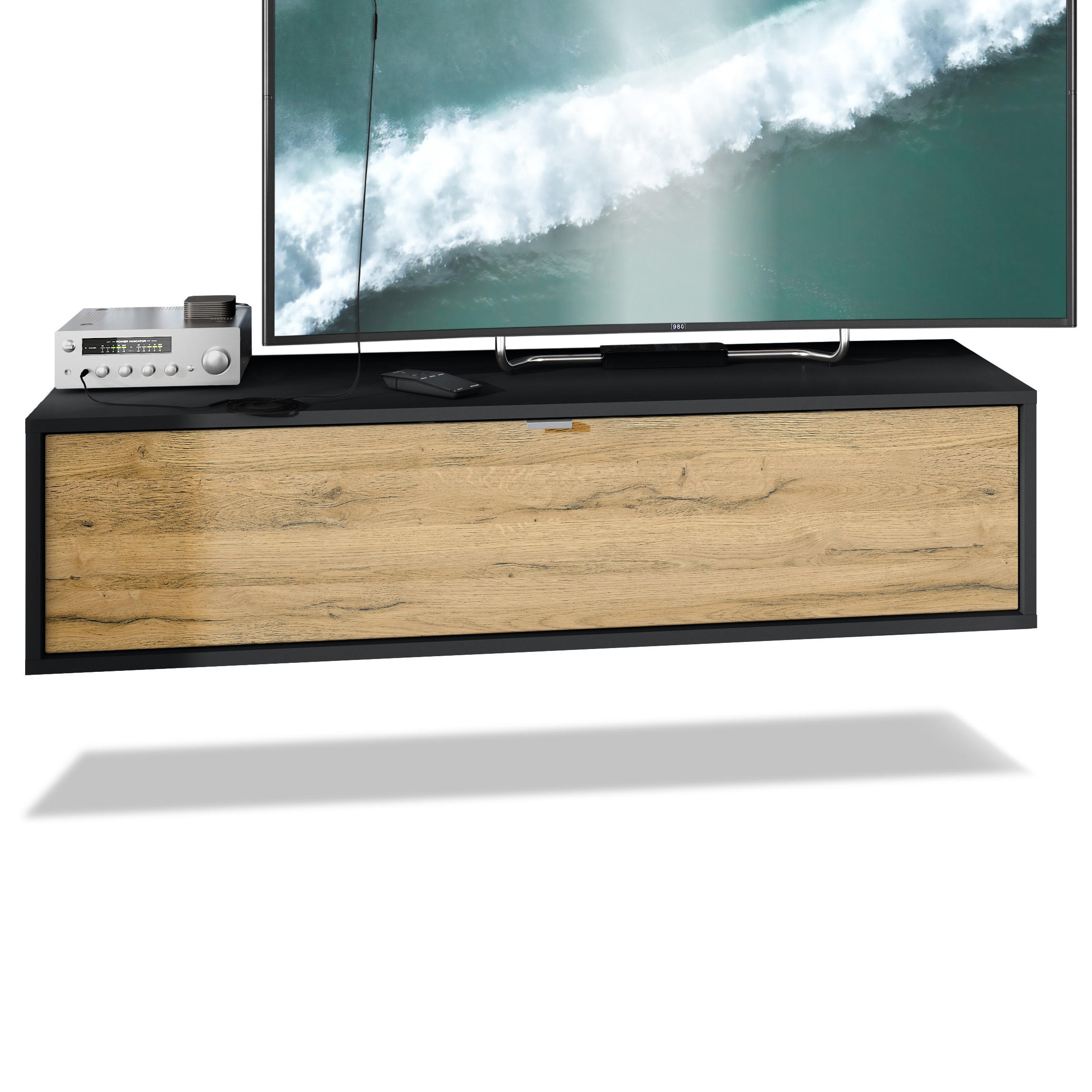 LOWBOARD Lana Fronten in Eiche Natur - Eichefarben, Holzwerkstoff (120/29/37cm) - Vladon