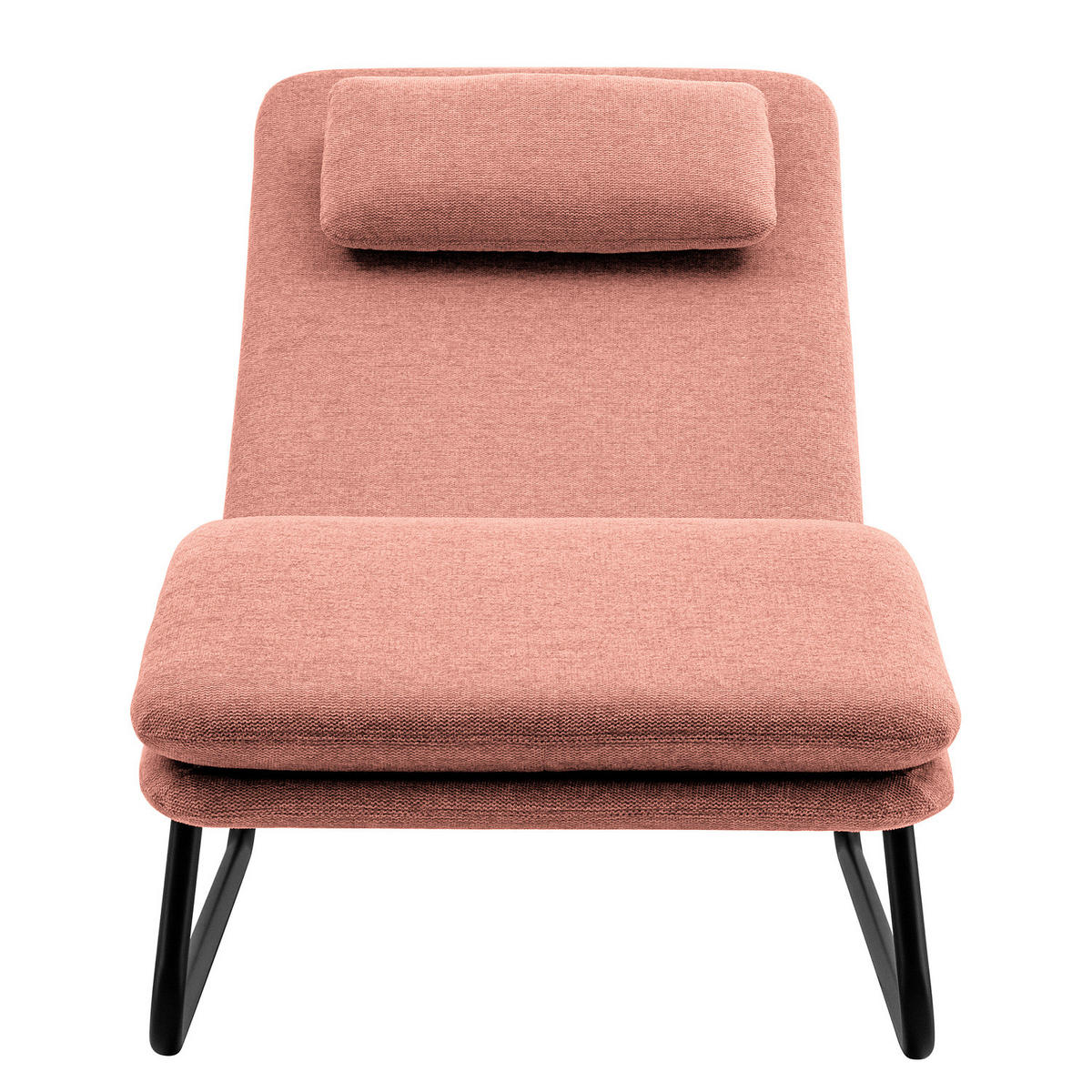 RELAXLIEGE - Webstoff - Koralle/Schwarz, Textil/Metall (70/88/168cm) - home24