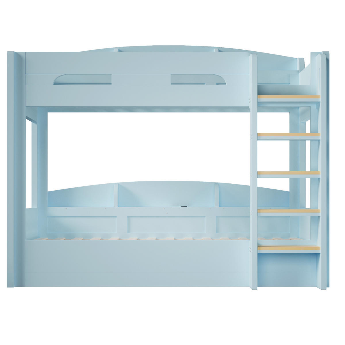ETAGENBETT 90/200 cm Hellblau mit Ablagefächern und USB-Steckdose - Hellblau, Holz (90/200cm) - MIVRAY