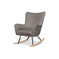 SCHAUKELSESSEL ADDUCTI breiter Sitz für mehr Komfort, Braun - Eichefarben/Braun, Holz/Textil (75/94/112cm) - KONSIMO®
