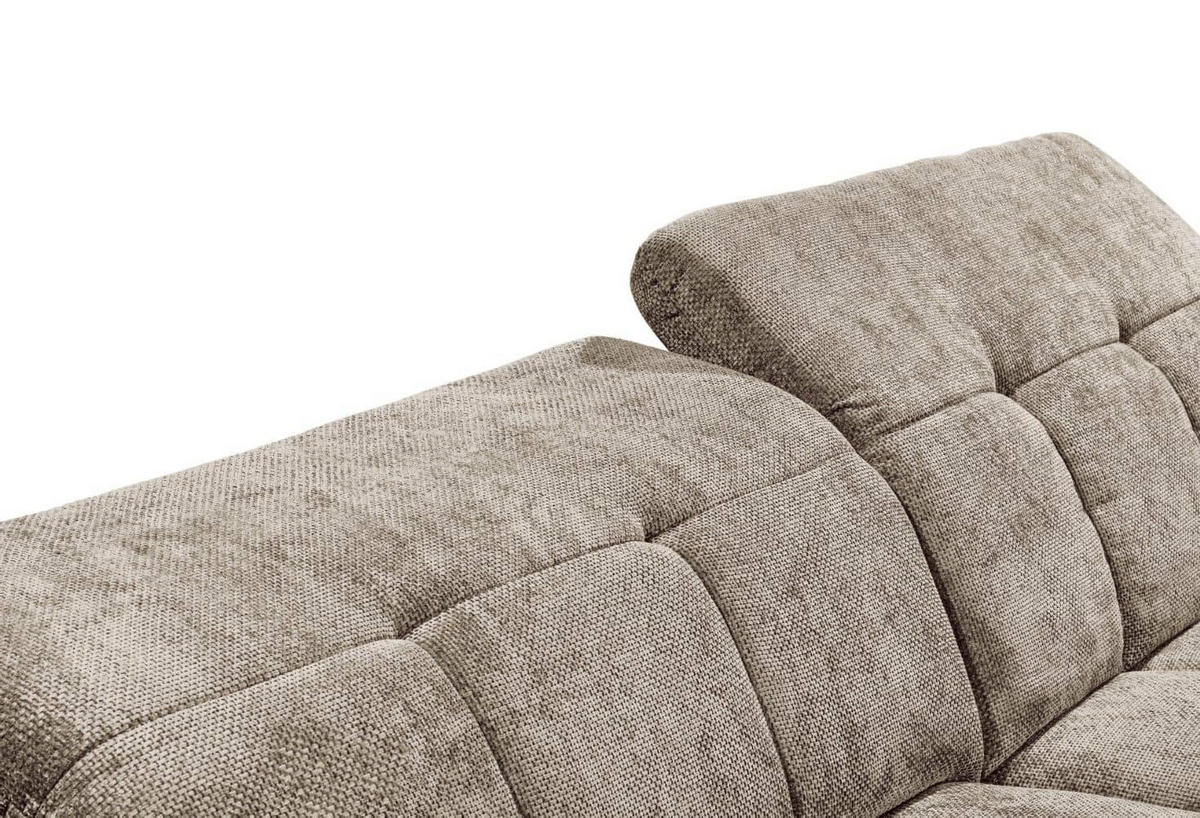ECKSCHLAFSOFA mit elektronische Sitztiefenverstellung - Taupe/Schwarz, Holz/Kunststoff (170/297cm) - ed exciting design
