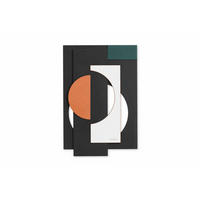 HOLZBILD Schwarz-Weiß 50/74,5 cm - Schwarz/Orange, Metall (4.65/74.5cm) - KUNSTLOFT