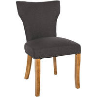 WOHNZIMMERSTUHL Stoff dunkelgrau - Dunkelgrau/Naturfarben, Holz/Textil (52/90/59cm) - CLP