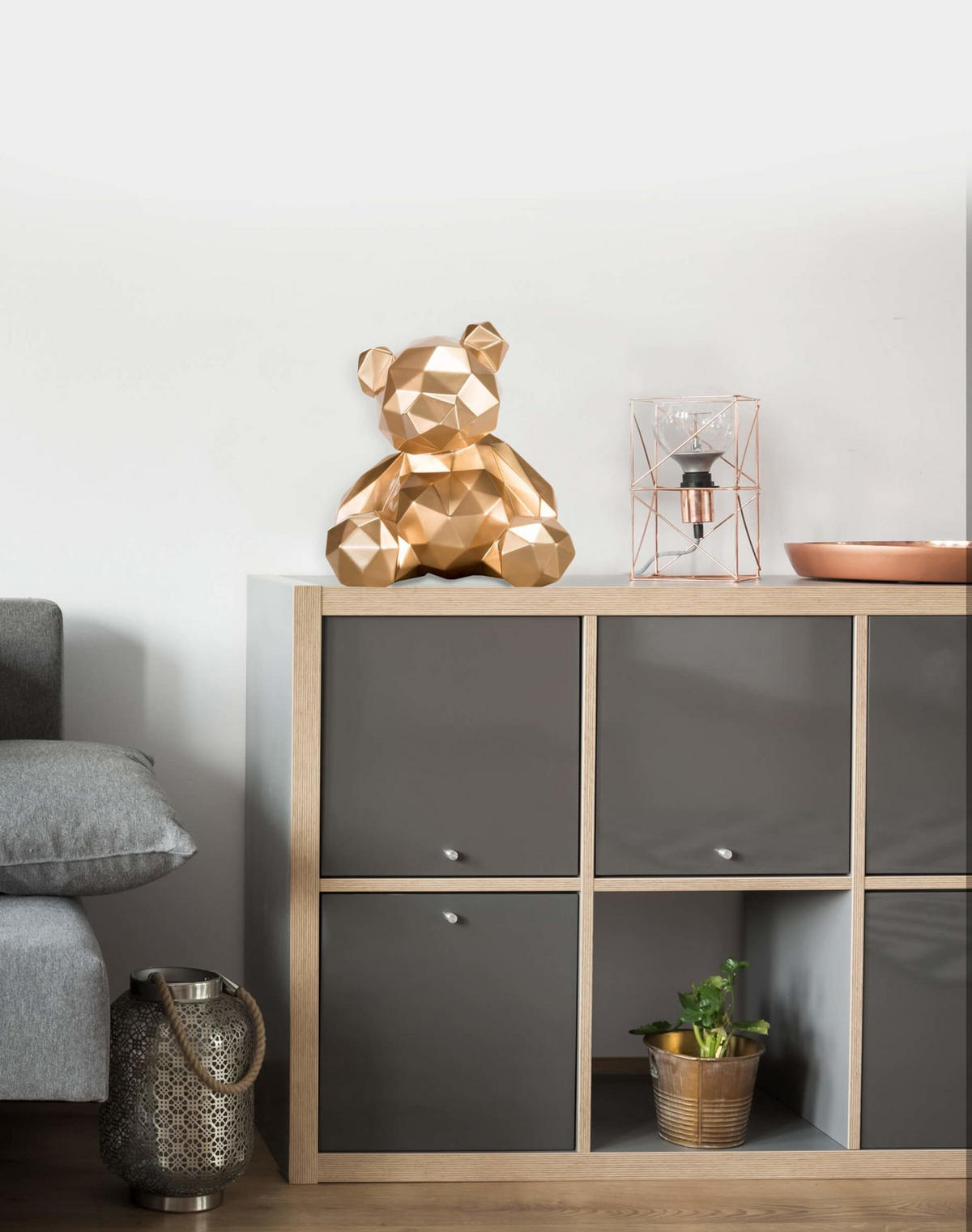 SKULPTUR Gold 30/28 cm - Goldfarben, Stein (2.5/28/23cm) - KUNSTLOFT