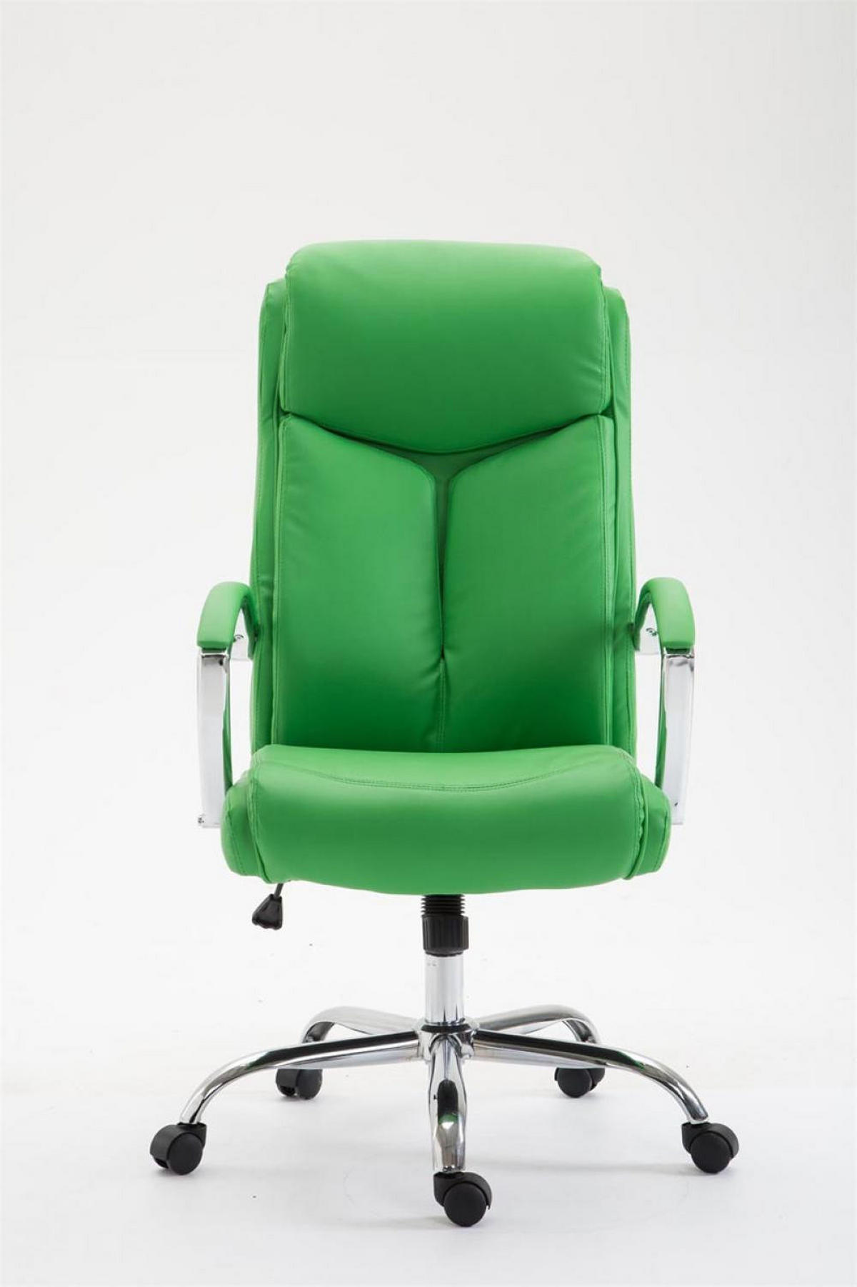 CHEFSESSEL Lederlook Grün - Chromfarben/Grün, Textil/Metall (65/115/73cm) - CLP