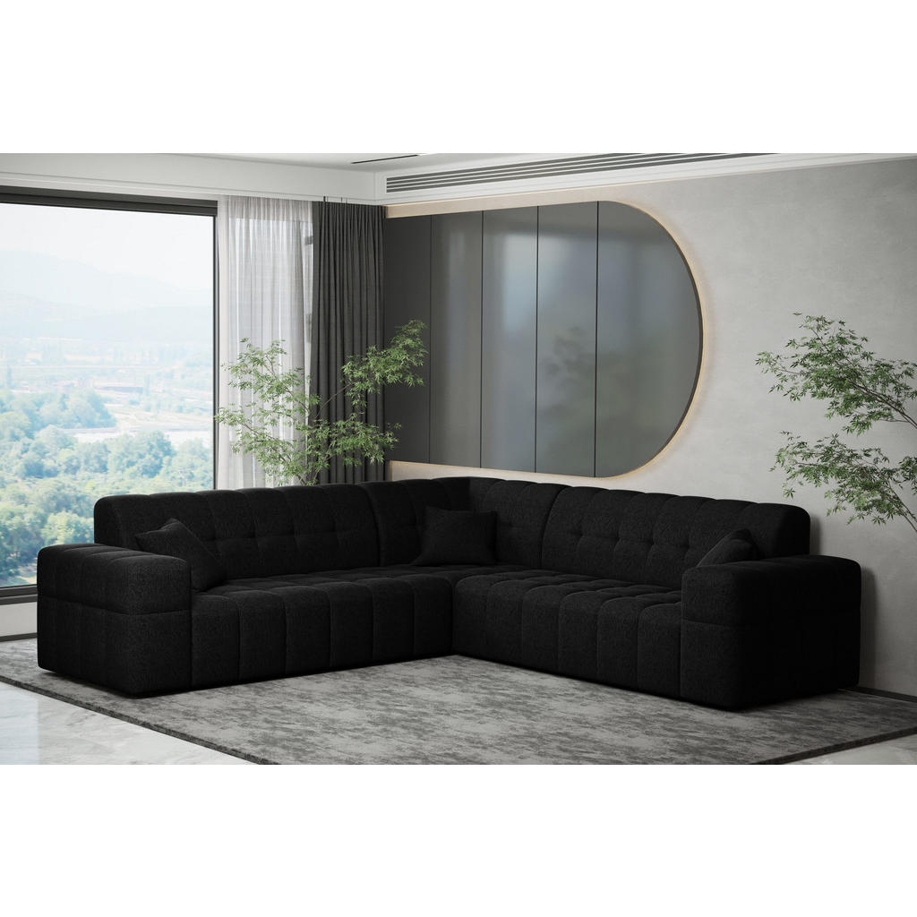 Thumbnail - Kaiser Möbel Ecksofa, Schwarz, Holz, 6-Sitzer, L-Form, links montierbar, rechts montierbar,L-Form, 246x246 cm, Reach, Wo...