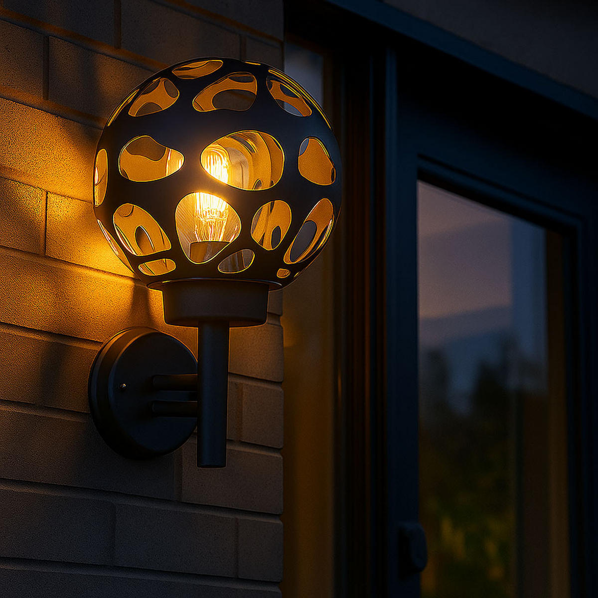 AUSSEN-WANDLEUCHTE Edelstahl Anthrazit - Anthrazit, Metall (20/32.7/22.5cm) - Globo Lighting