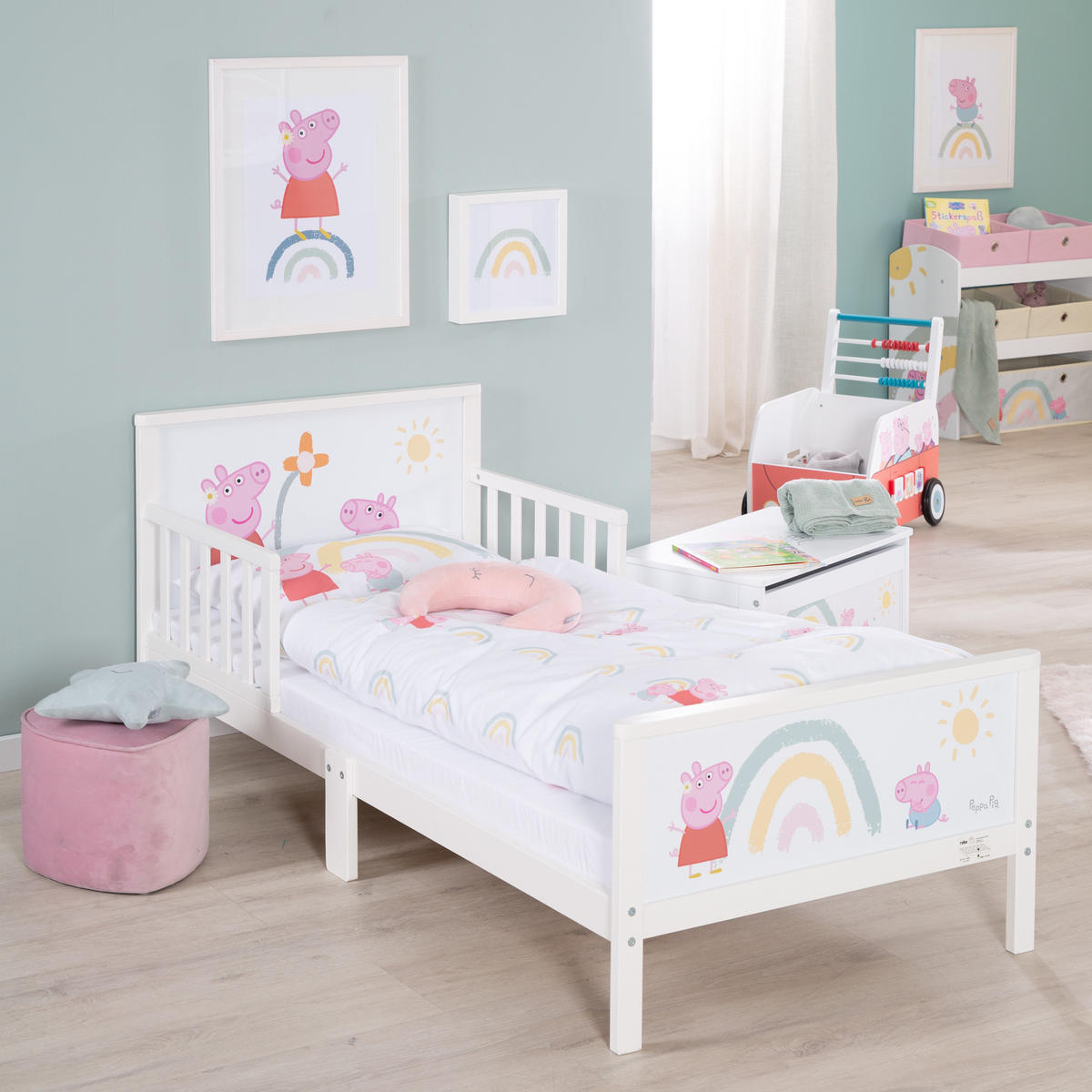 BABYBETTWÄSCHE Peppa Pig 100x135 cm - Weiß, Textil (100/135cm) - Roba