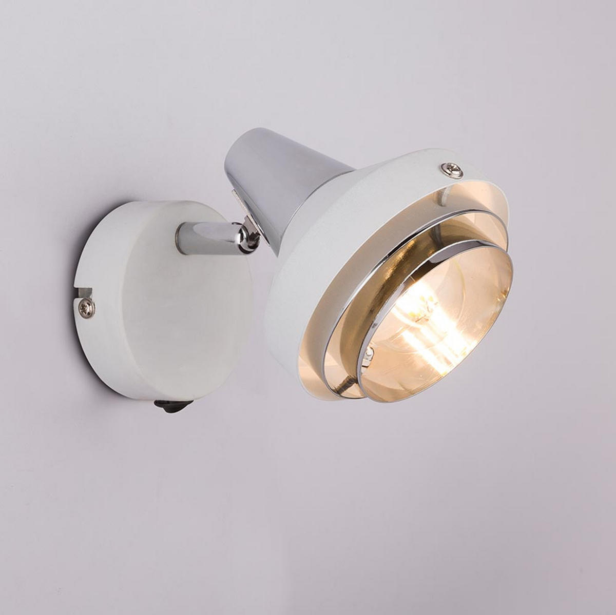 LED WANDLEUCHTE Chrom Weiß Schwenkbar - Weiß, Metall (10/11.5/15cm)