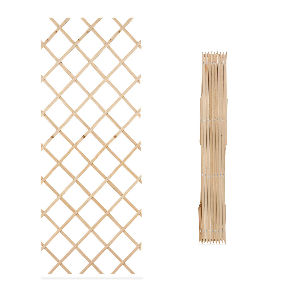 3XRANKGITTER - Hellbraun, Holz (46/270/1cm) - Relaxdays