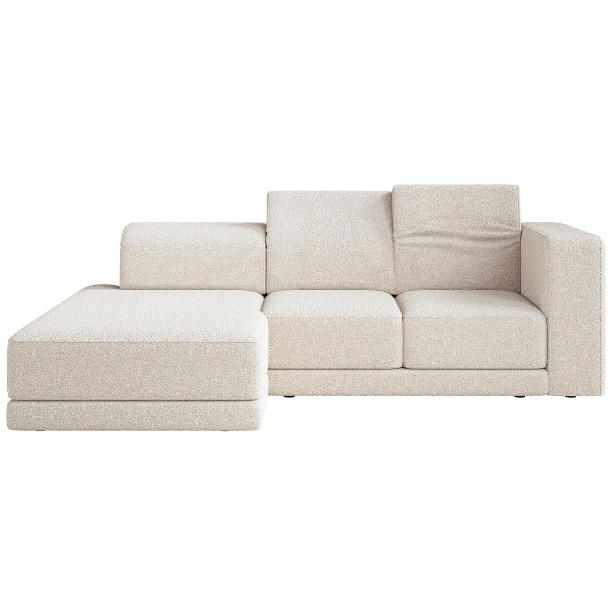 ECKSOFA Novals L-Form, 4-Sitzer, links 278 cm - Creme/Schwarz, Holz/Kunststoff (278/168cm) - Selsey