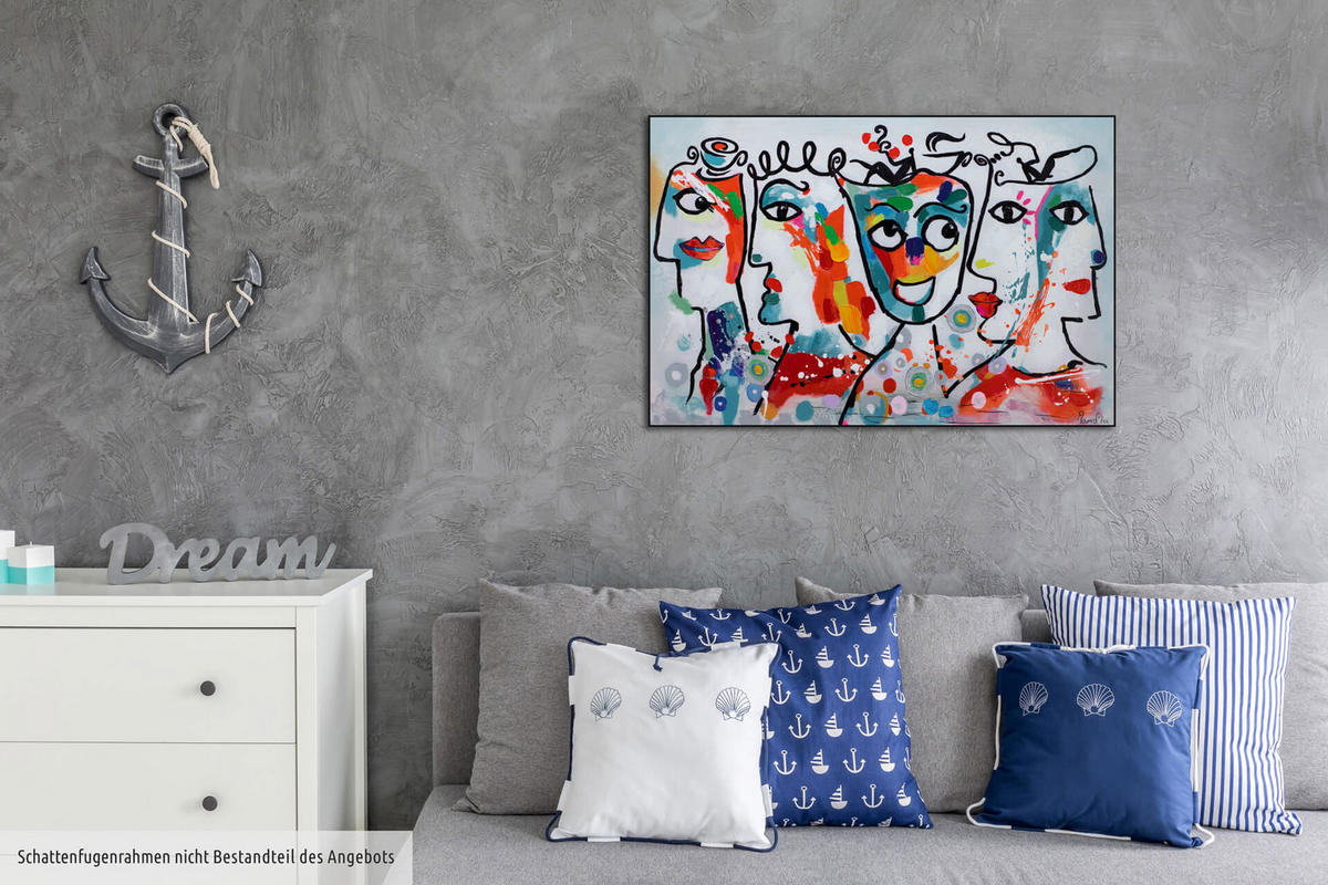 ÖLGEMÄLDE 90/60 cm - Multicolor, Holz/Textil (1.36/60cm) - KUNSTLOFT