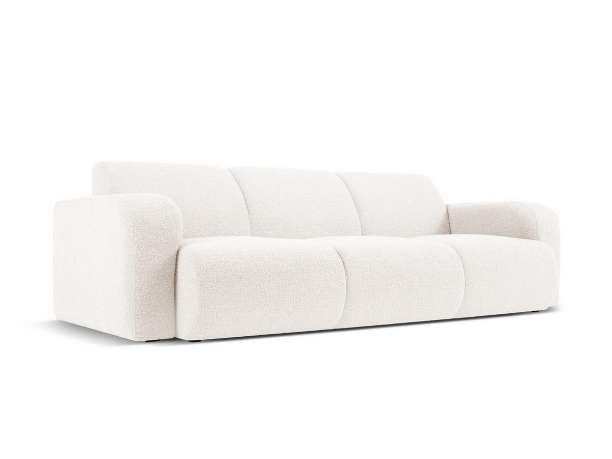 SOFA Molino aus Boucle weiß 3 Sitzplätze - Weiß, Textil (95/72/235cm) - Micadoni