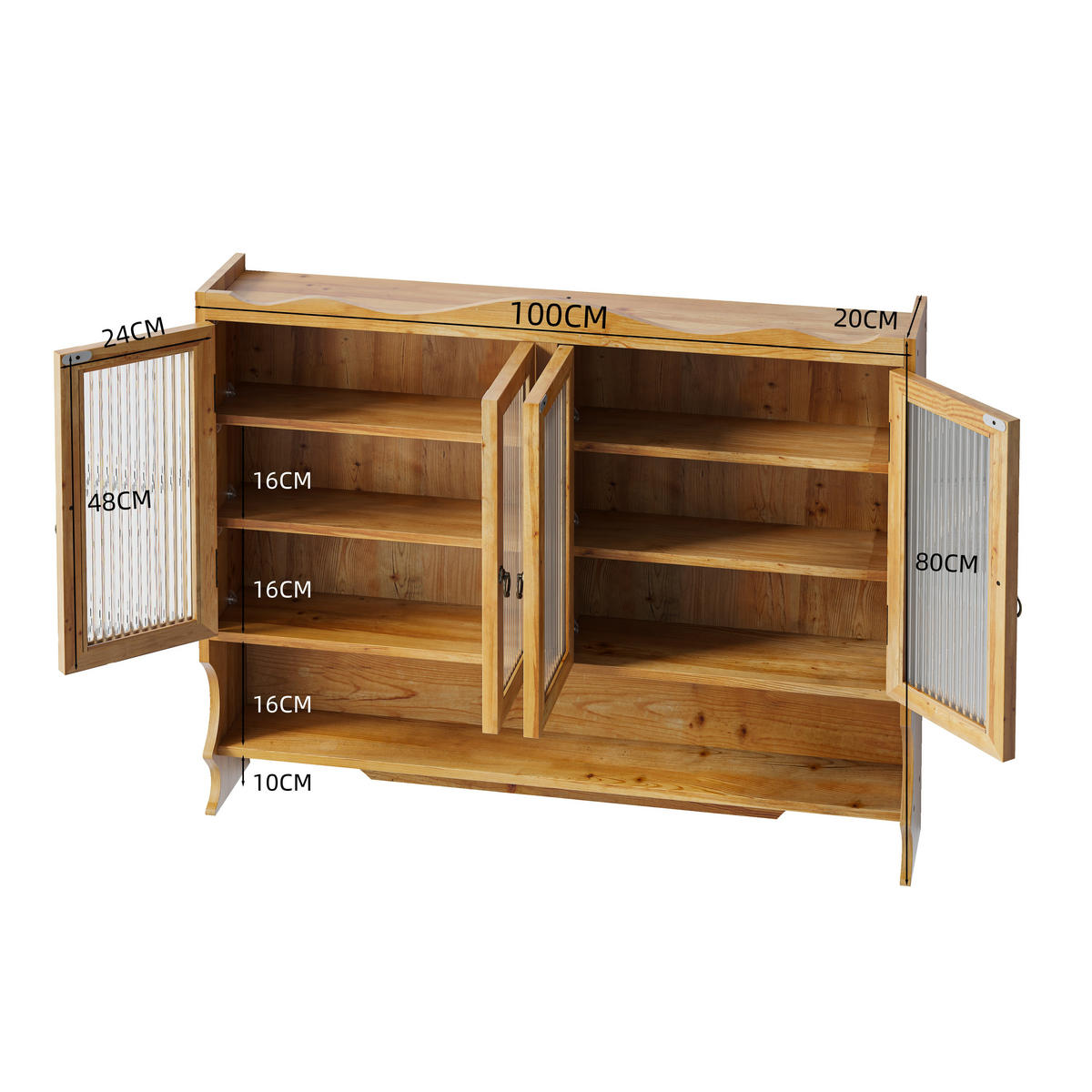 WANDSCHRANK Naturfarben 100/20/80 cm - Naturfarben, Holz (100/80/20cm) - PANGIVO