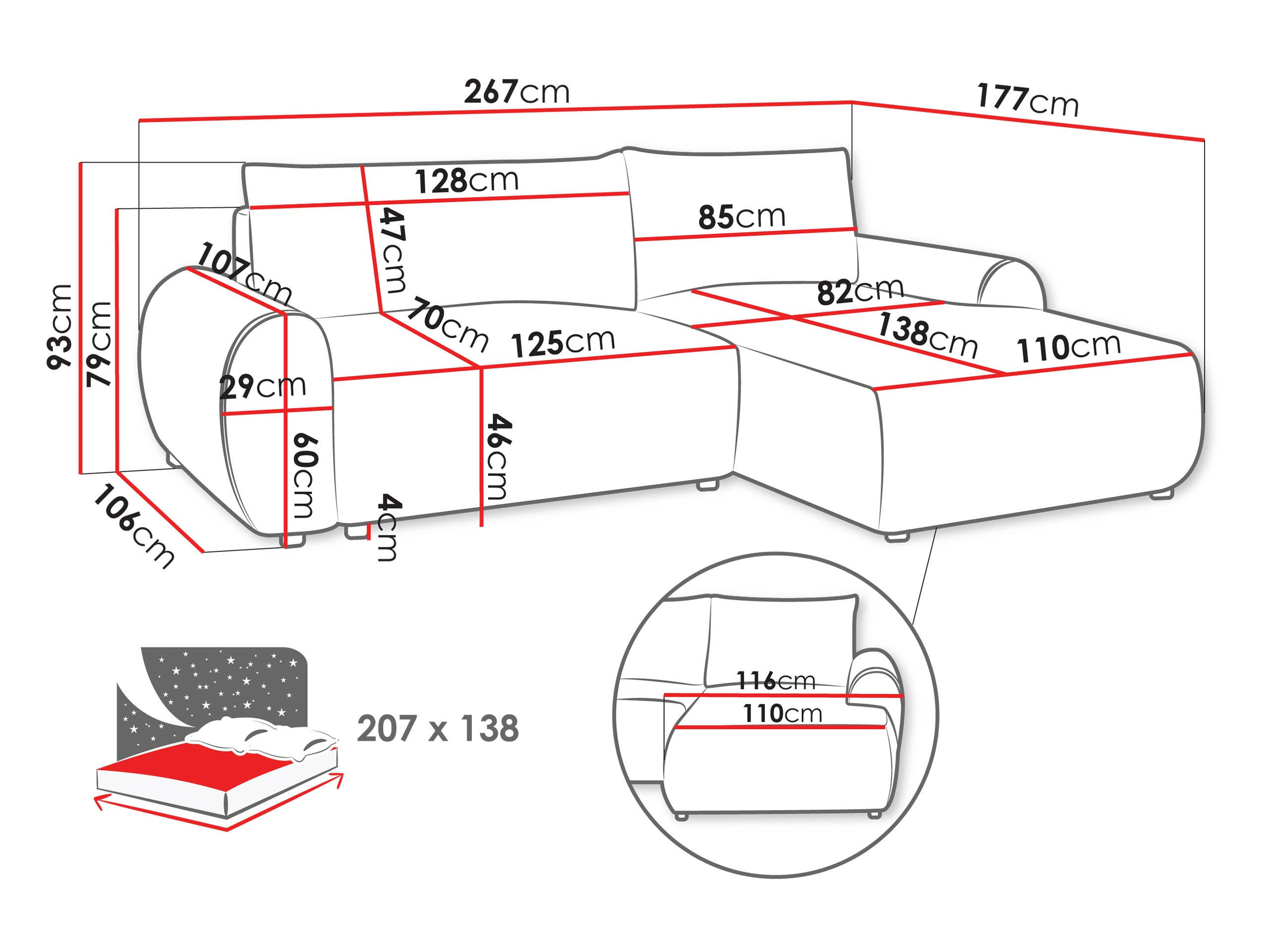 Thumbnail - Mirjan24 Ecksofa, Hellbraun, Textil, 4-Sitzer, L-Form,L-Form, 267x177 cm, Wohnzimmer, Sofas & Couches, Wohnlandschaften,...