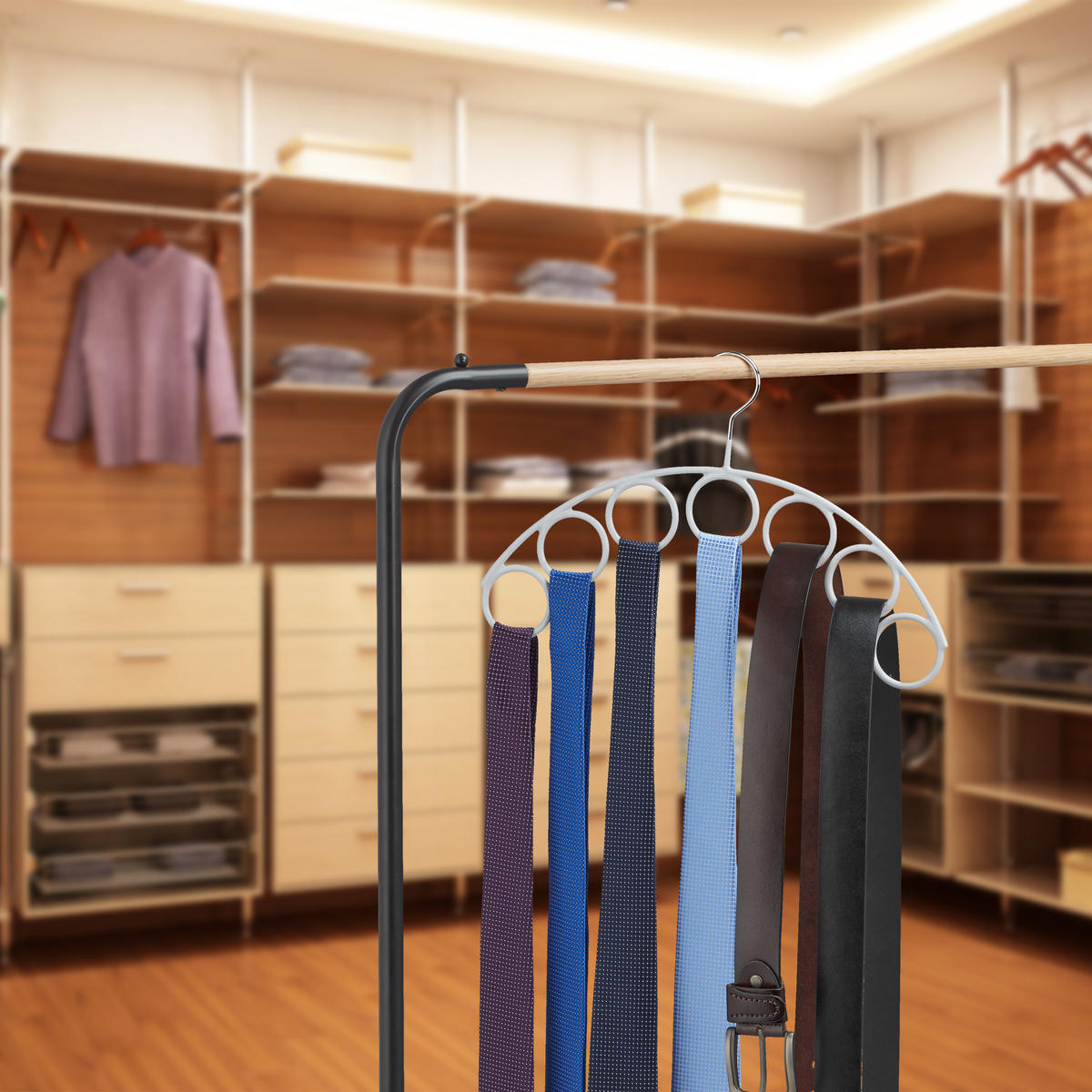 DRŽIAK na šály - sivá, kov/plast (38/24.5/0.6cm) - Relaxdays