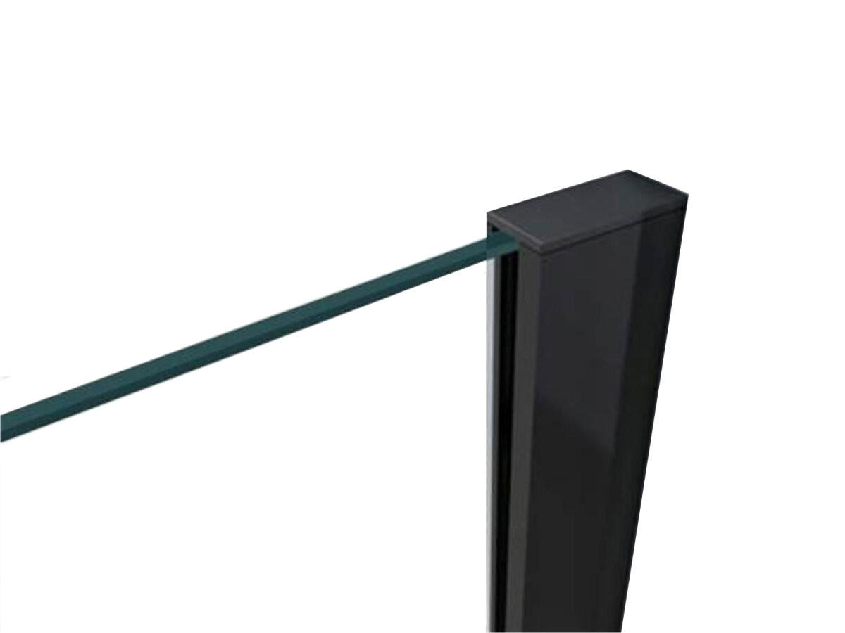 WALK-IN-DUSCHWAND 160 × 200 cm – Satiniertes ESG-Sicherheitsglas – Schwarz - Schwarz, Glas (10/160/200cm) -  Glaswerk Westfalen