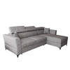 ECKSOFA L Form Ribella Grau 265/180/100 cm Rechts mit Schlaffunktion - Hellgrau/Schwarz, Textil/Metall (265/180cm) - AX Living