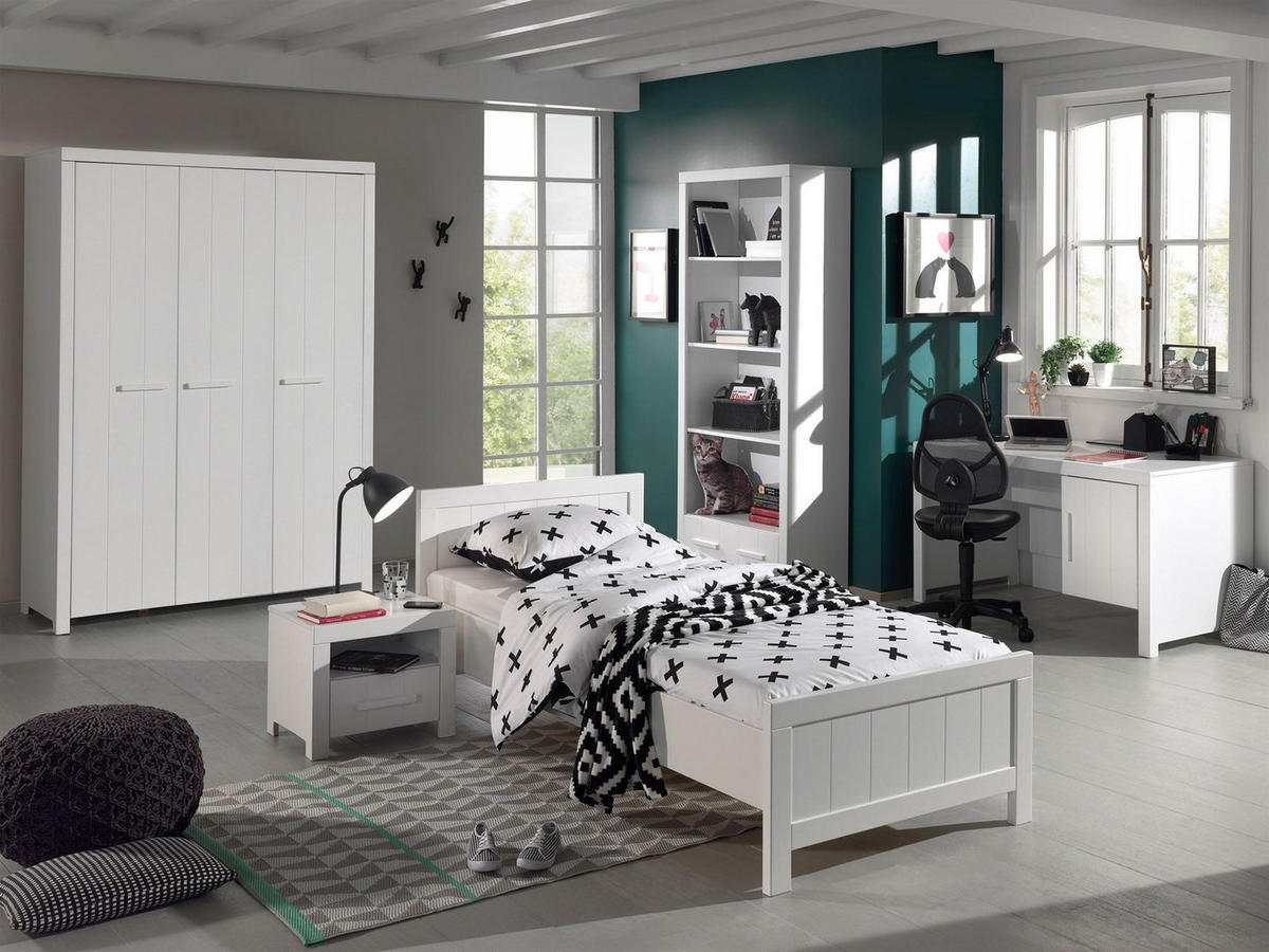 JUGENDZIMMEREINRICHTUNG Karalynn 9 Jugendzimmer komplett MDF Weiß - Weiß, Holzwerkstoff (280/1/180cm) - 58aufmkessel