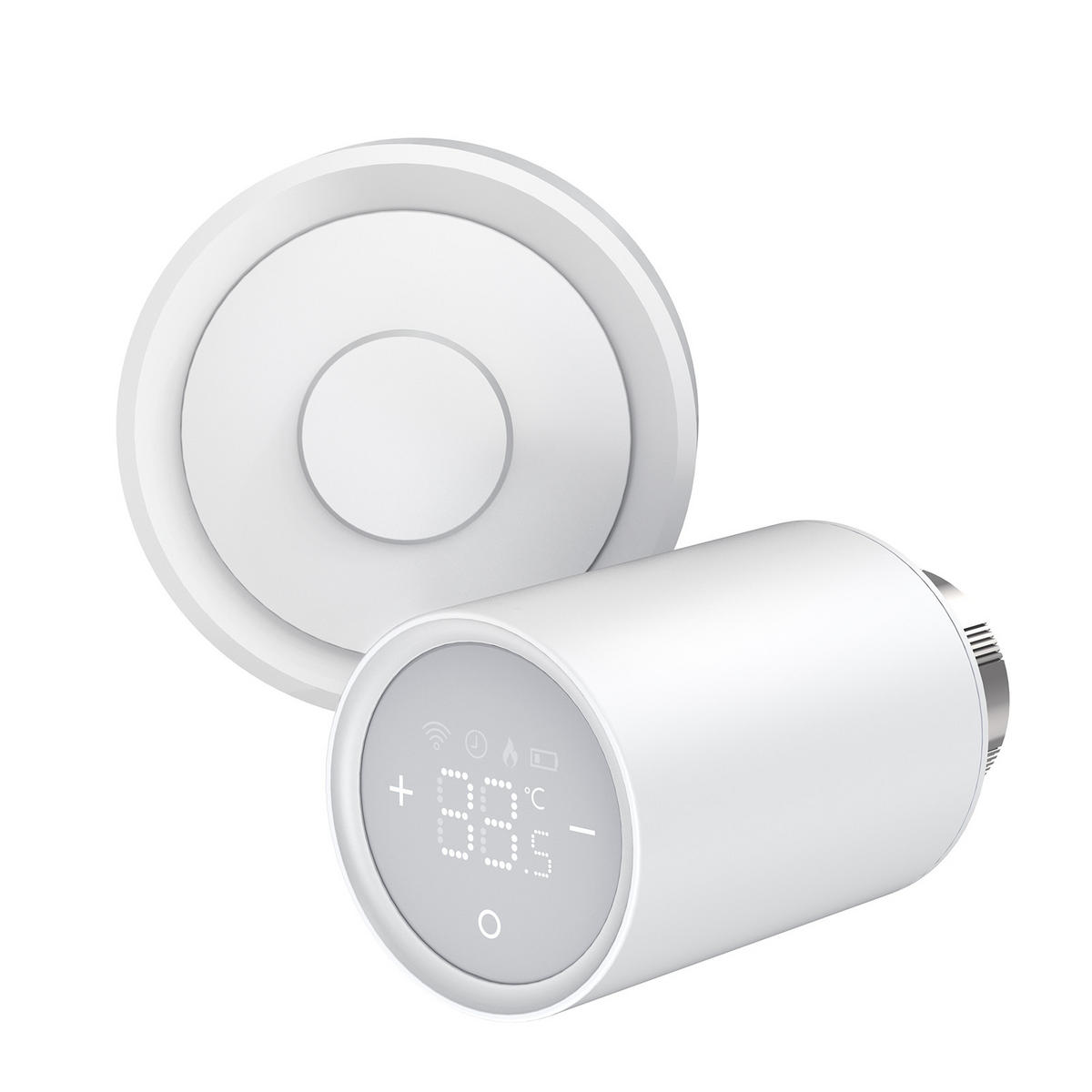 THERMOSTATKOPF mit Temperaturanzeige Weiß - Weiß, Kunststoff (2.5/8.2/2.5cm) - EMKE