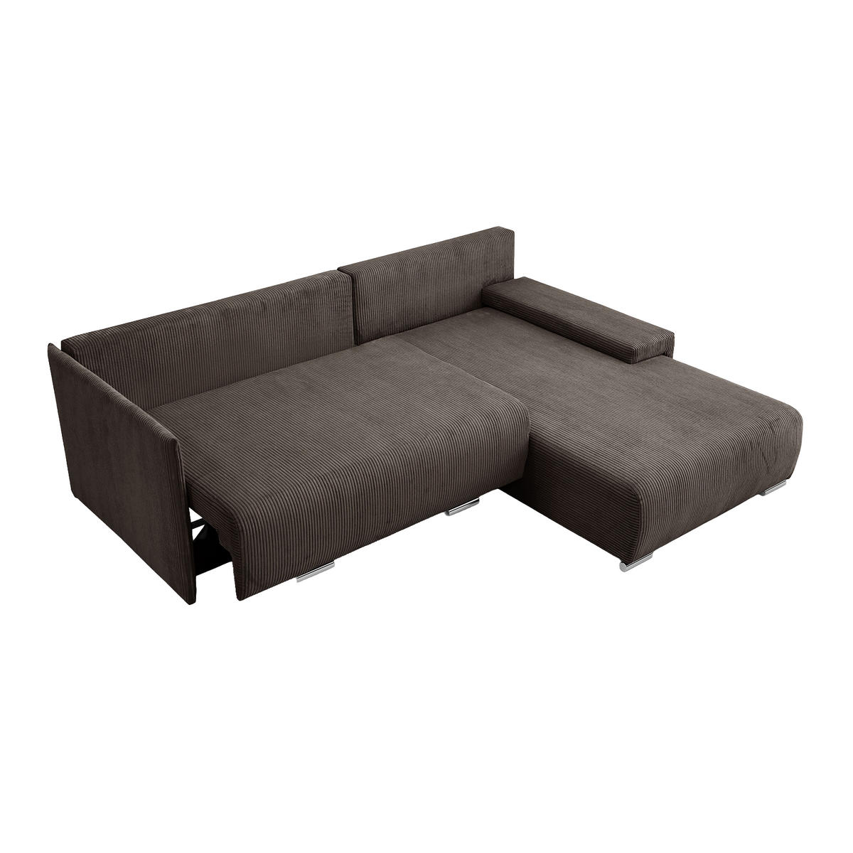 ECKSOFA TRAWANGA L mit Schlaffunktion, Bronze - Braun, Textil (246/188cm) - Fedve