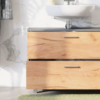 WASCHBECKENUNTERSCHRANK Ilias Anthrazit/Goldkraft Eiche 80.2 x 60.8 cm mit 2 Schubladen - Honigeiche/Anthrazit, Holzwerkstoff (80.2/60.8/33cm) - Vicco