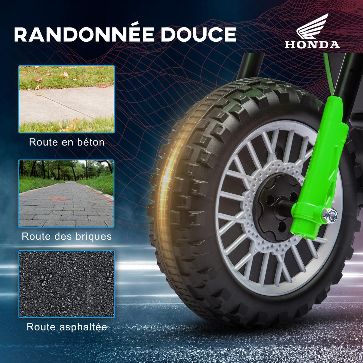ELEKTRO-MOTORRAD DE-13094 3 Räder Grün - Grün, Kunststoff (71/40.5/43cm) - ComfortXL