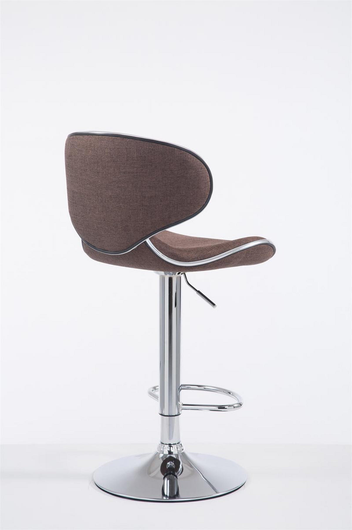 BARHOCKER Stoff braun - Chromfarben/Braun, Textil/Metall (46/88/49cm) - CLP