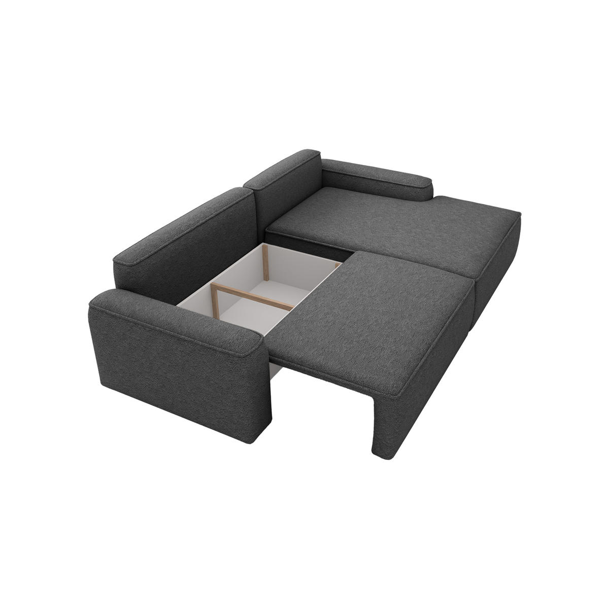 ECKSOFA OTATTI mit Schlaffunktion, Graphit - Dunkelgrau, Textil (245/160cm) - Fedve