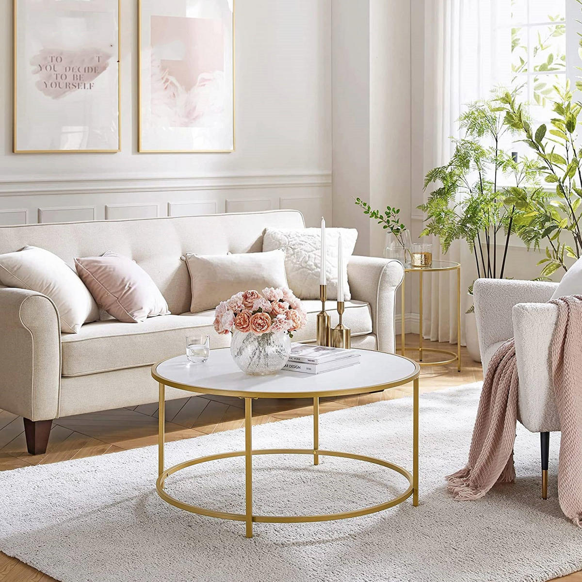 COUCHTISCHEN - Weiß, Holzwerkstoff (84/84/46cm) - Hansiro