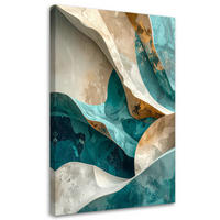LEINWANDBILD Abstraktion 40x60cm - Türkis, Textil (40/60cm) - Feeby