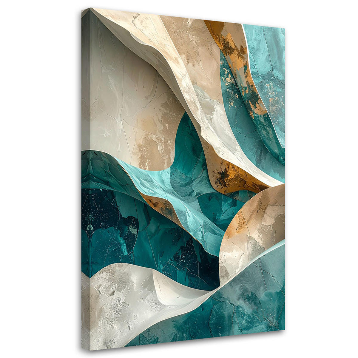 LEINWANDBILD Abstraktion 40x60cm - Türkis, Textil (40/60cm) - Feeby