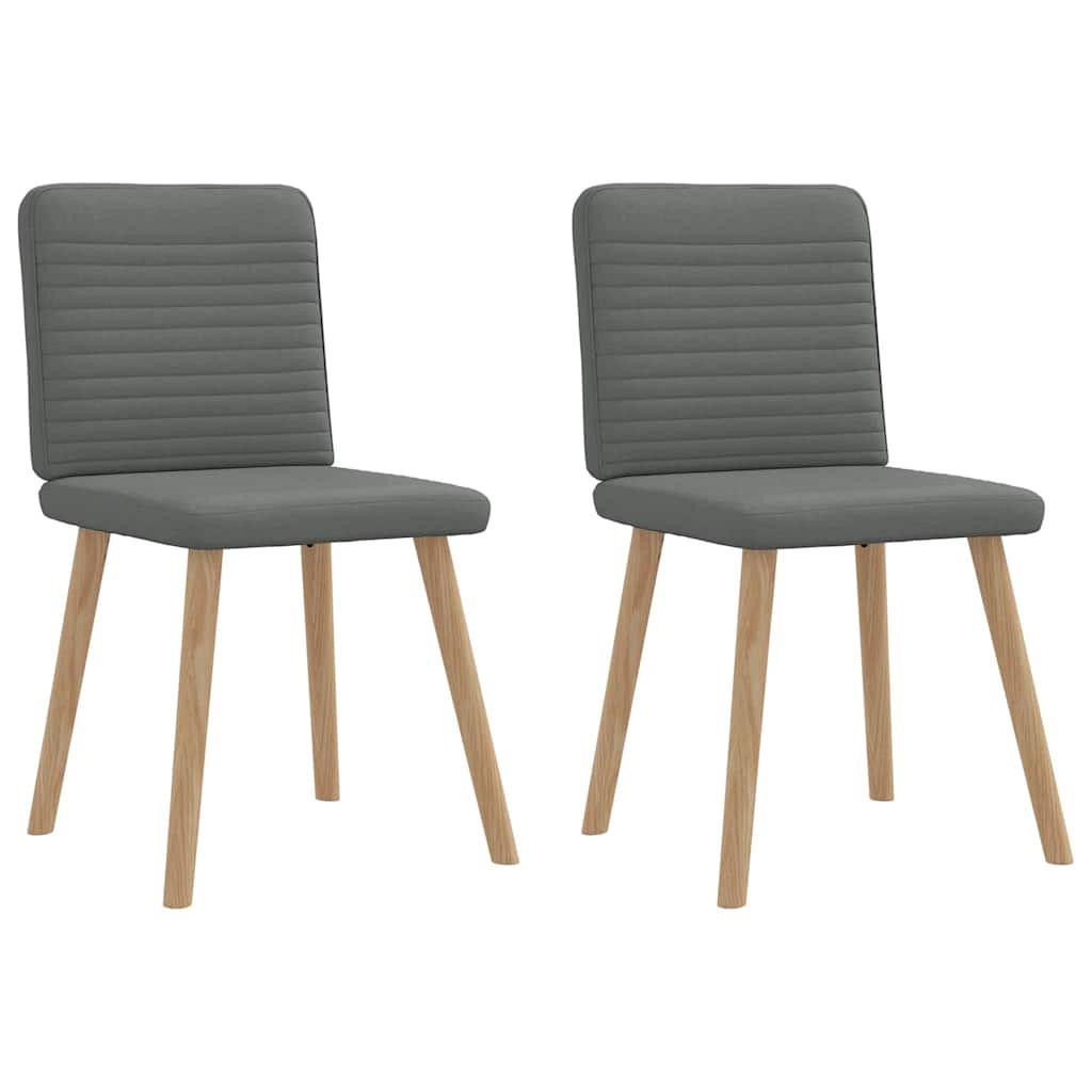 ESSZIMMERSTÜHLE 2 Stk. Dunkelgrau Stoff 45*54*86cm - Dunkelgrau, Metall (45/86/54cm) - ZMH