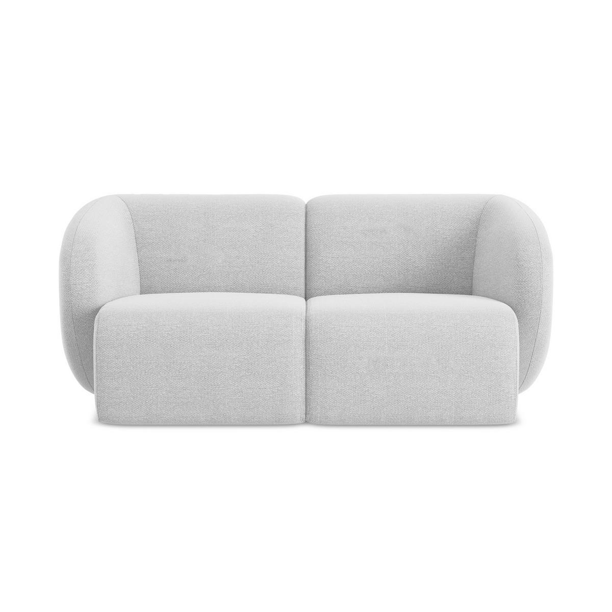 2-SITZER-SOFA Bouclé Stoff Grau - Silberfarben/Schwarz, Holzwerkstoff/Kunststoff (174/75/94cm) - LaMiaSofa
