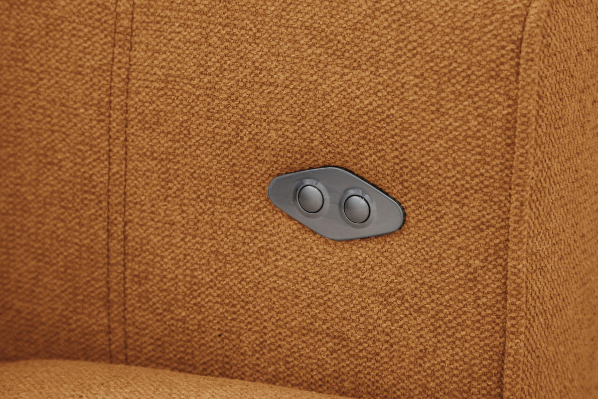 SOFA QUARTZ 3-Sitzer mit Ausziehsitz, orange - Orange, Holzwerkstoff/Textil (202/80/102cm) - Courtois Laville