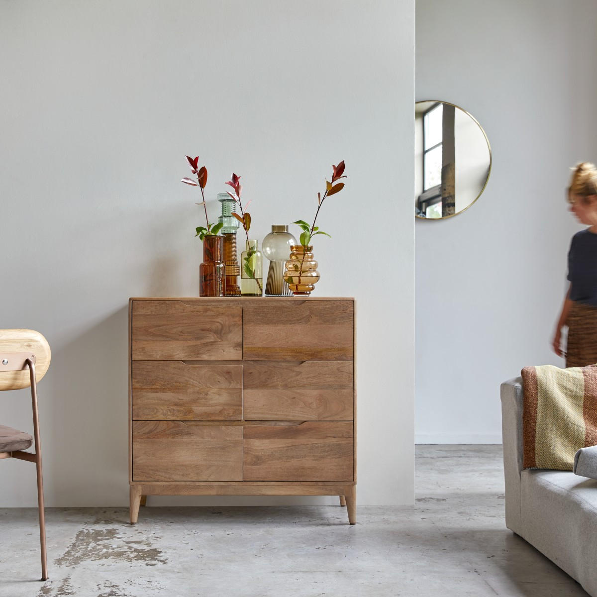 KOMMODE Gabrielle Braun aus Mango - Braun, Holz (100/100/40cm) - Tikamoon