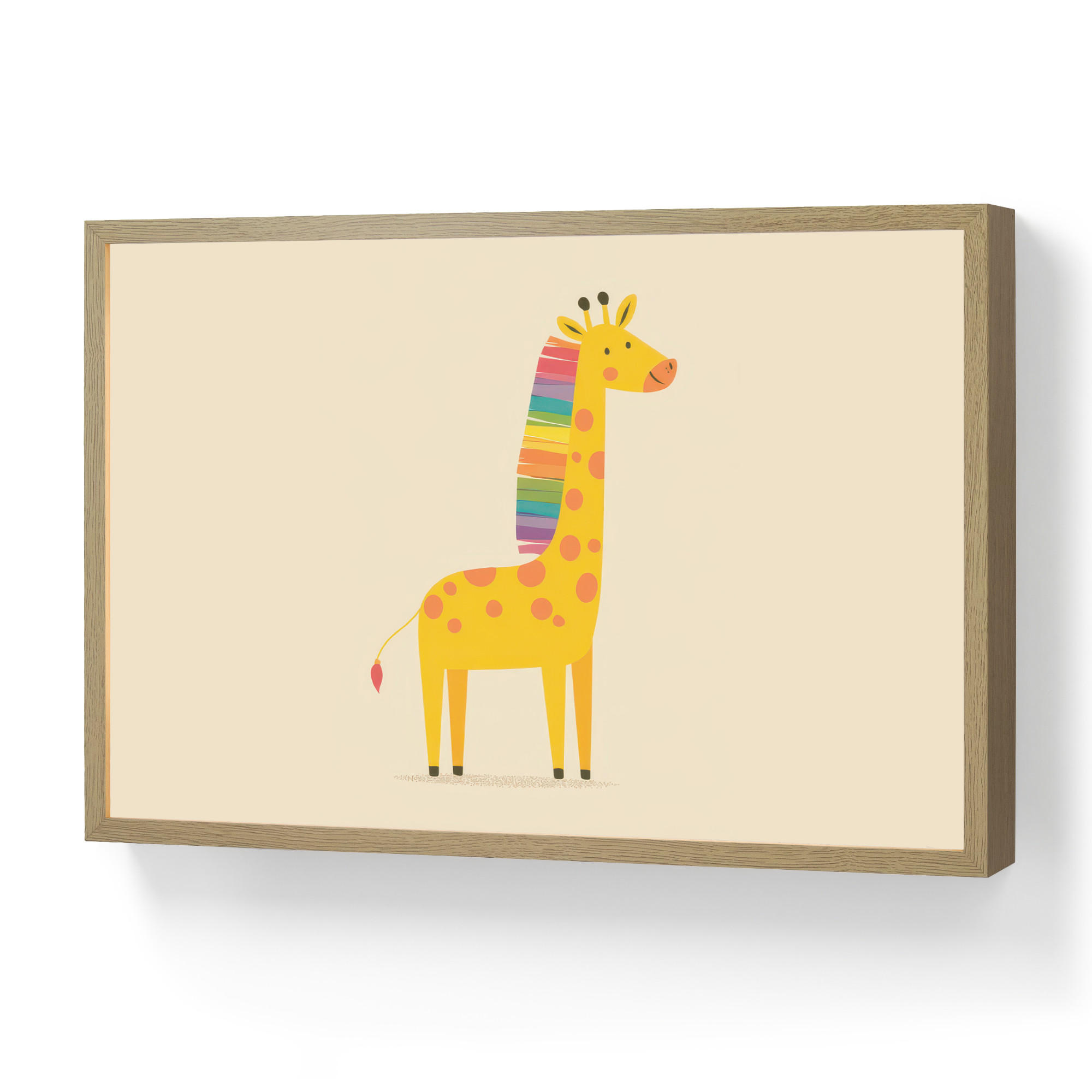 NACHTTISCHLAMPE MIT AKKU Giraffe - Regenbogenmähne - Beige 60x40 cm - Beige, Holzwerkstoff (8/60/40cm) - OnlyWow