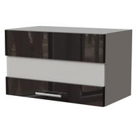 KLAPPHÄNGESCHRANK Essen W4BS/60/LAM Schwarz Hochglanz / Grau Matt 60 / 32,5 / 36cm - Schwarz Hochglanz/Schwarz, Holz/Holzwerkstoff (60/36/32.5cm) - Feldmann-Wohnen