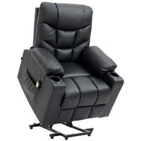 SESSEL Echtleder schwarz - Schwarz, Leder/Metall (84/104/95cm) - CLP