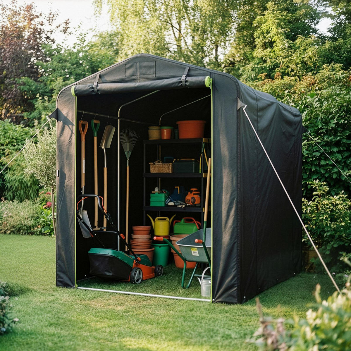 GERÄTEZELT M anthrazit 220/160/175 cm - Anthrazit, Metall (160/175/220cm) - Juskys