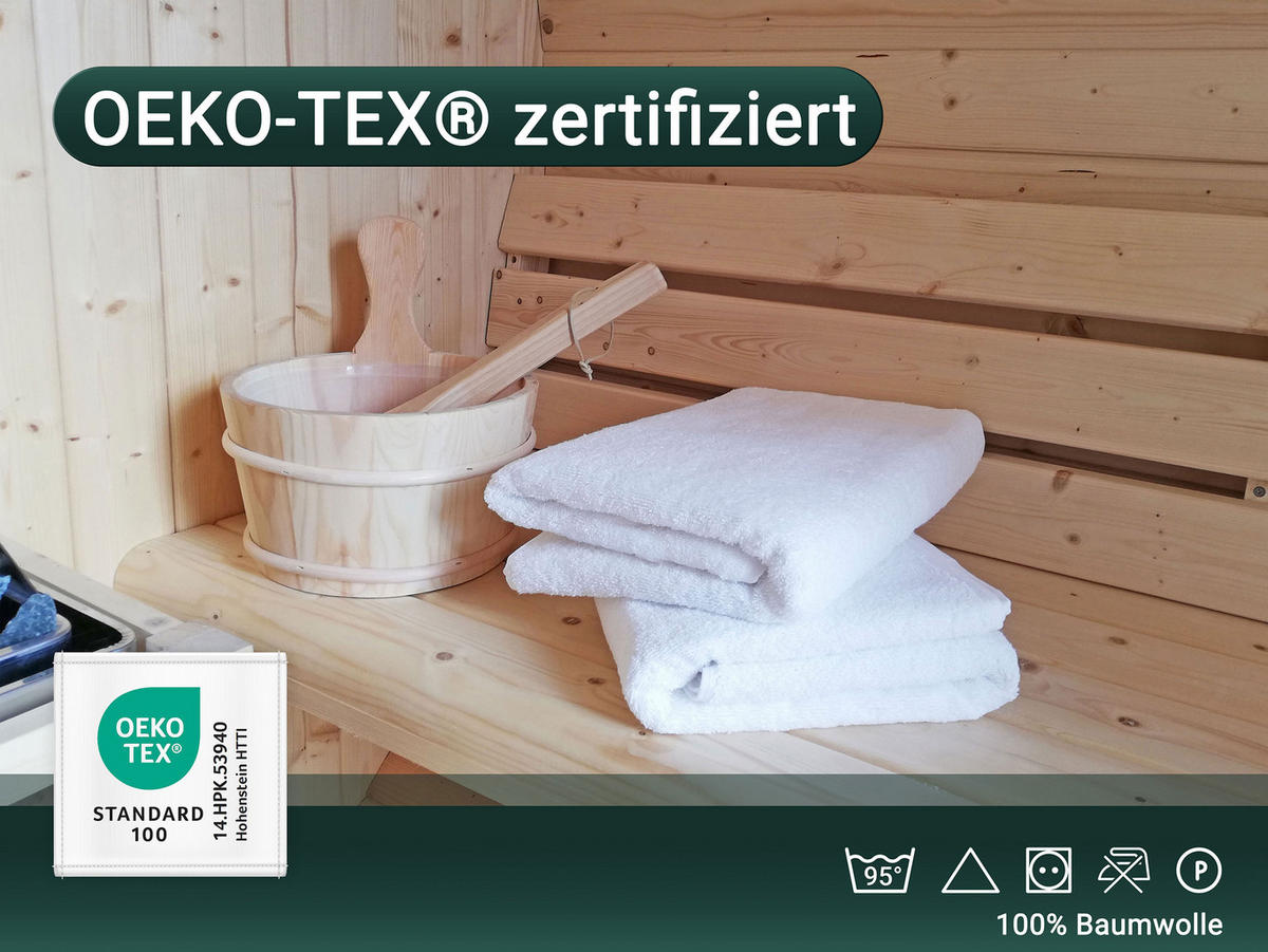 SAUNATUCH, 2er-Set, 70x180 cm, 100% Baumwolle - Weiß, Textil (70/180cm) - Zollner