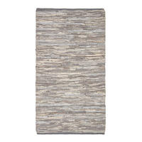 LEDERTEPPICH Denver gewebt 150/240 cm - Grau, Leder (150/240cm) - Homescapes