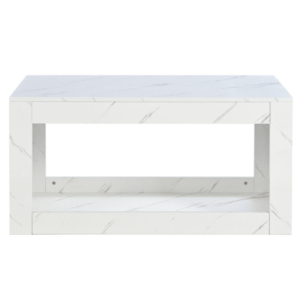 OKWISH KONFERENČNÍ stolek 100/50/50 cm bílý z dřevotřísky s LED osvětlením a úložným prostorem