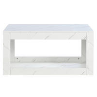 KLUB stolić 100/50/50 cm bijeli od iverice s LED rasvjetom i otvorenim prostorom za odlaganje - bijela, drvni materijal (100/50/50cm) - OKWISH