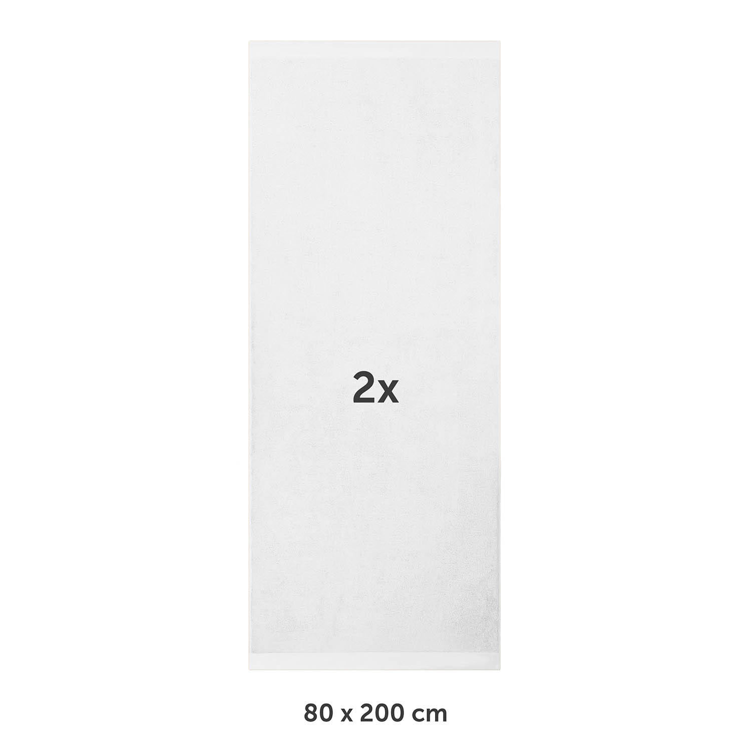 SAUNATUCH 2er-Set, 2x Saunatuch 80/200 cm, Weiß - Weiß, Textil (80/200cm) - Blumtal