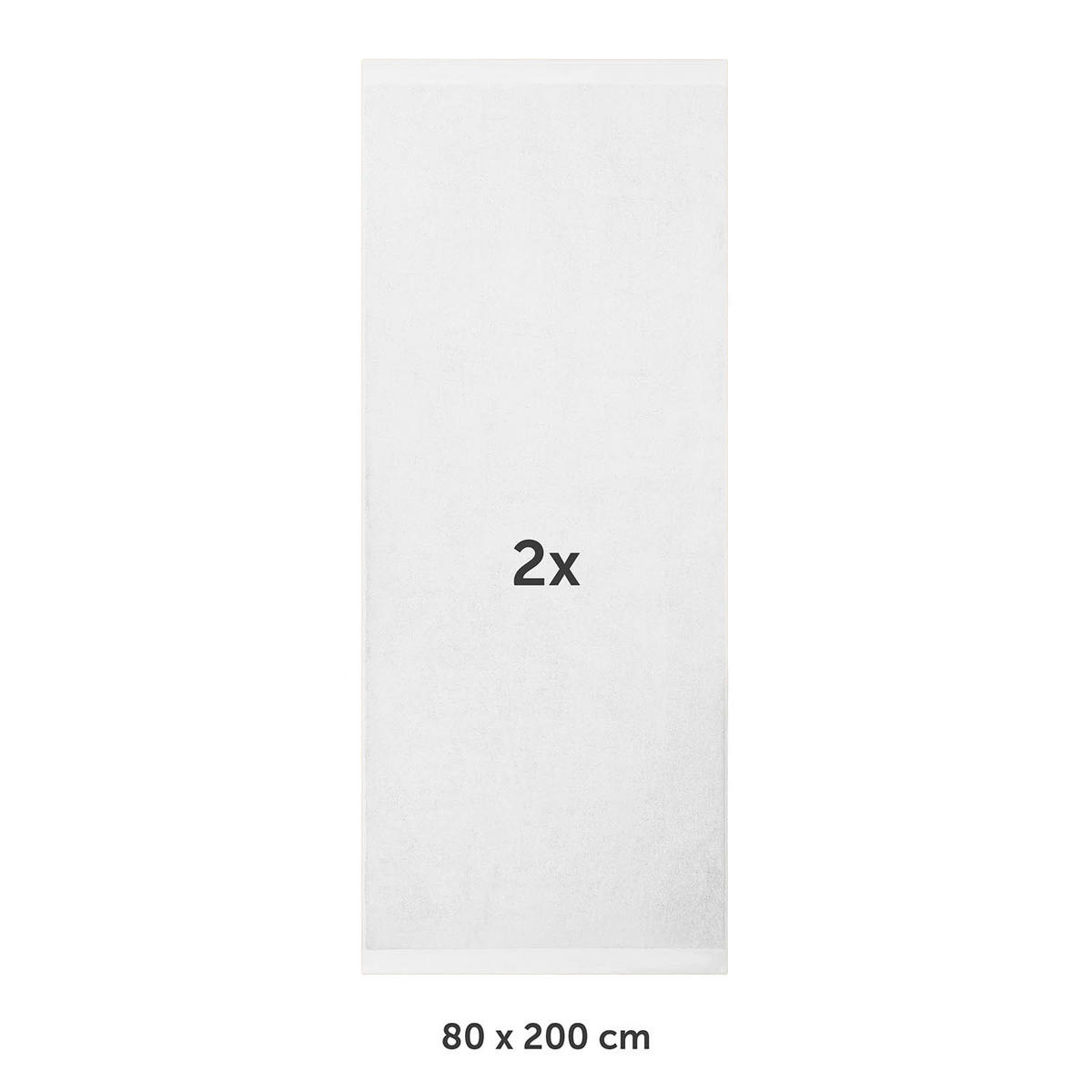SAUNATUCH 2er-Set, 2x Saunatuch 80/200 cm, Weiß - Weiß, Textil (80/200cm) - Blumtal