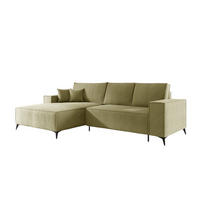 ECKSOFA Fiore - Grün, Holzwerkstoff/Textil (294/185cm) - Fun Möbel