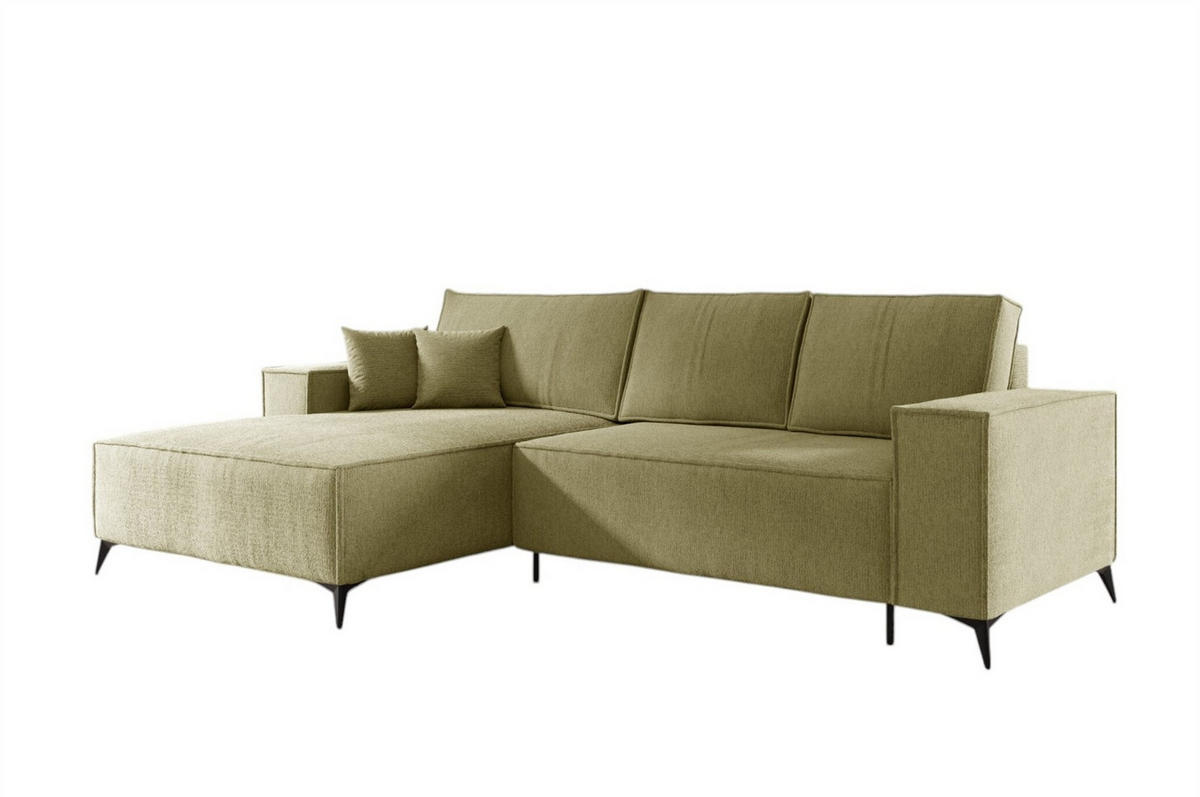 ECKSOFA Fiore - Grün, Holzwerkstoff/Textil (294/185cm) - Fun Möbel